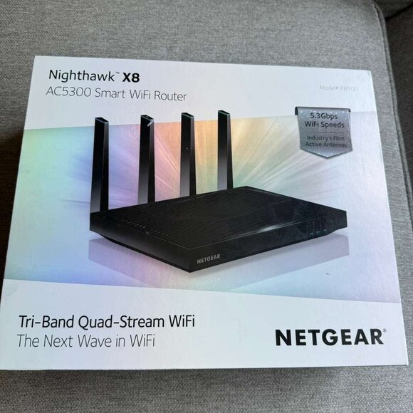 NETGEAR Nighthawk X8 AC5300 Tri-Band WiFi Router R8500-100NAS - Picture 1 of 13